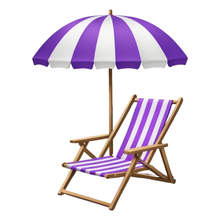 beach chair with striped purple umbrella sticker