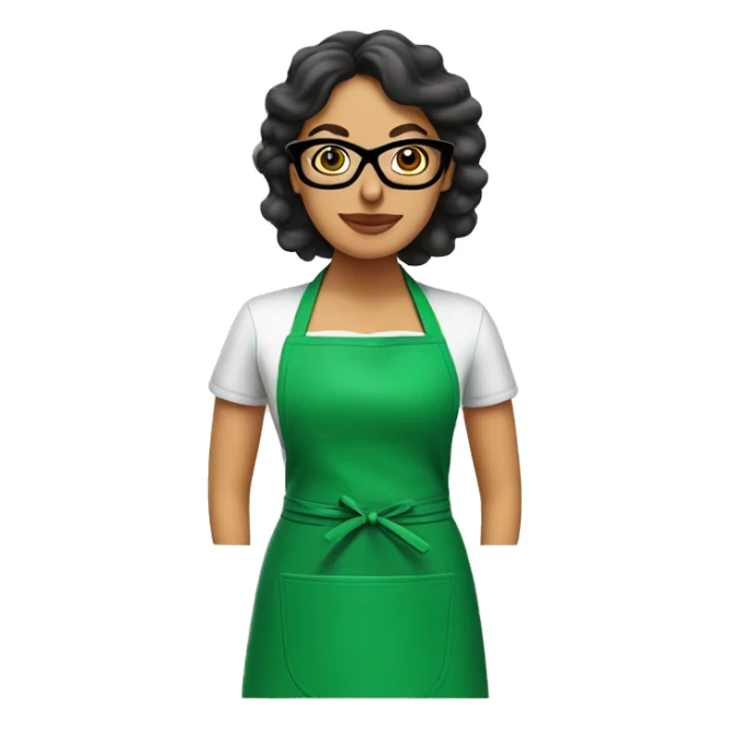 mexican lady green apron  with glasses cooking tacos sticker
