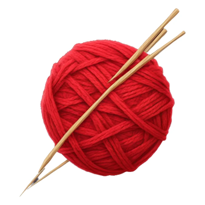 Red Ball of yarn and needles sticker