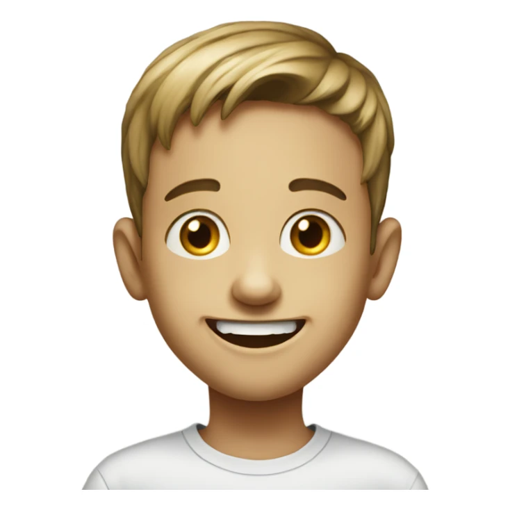 realistic portrait of boy smiling missing front top teeth sticker