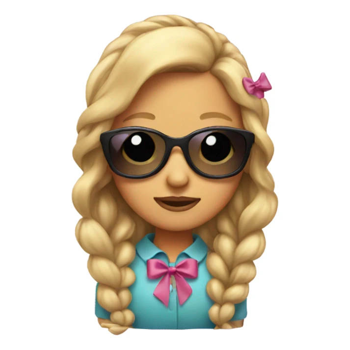 Girl with sunglasses and bow in hair sticker
