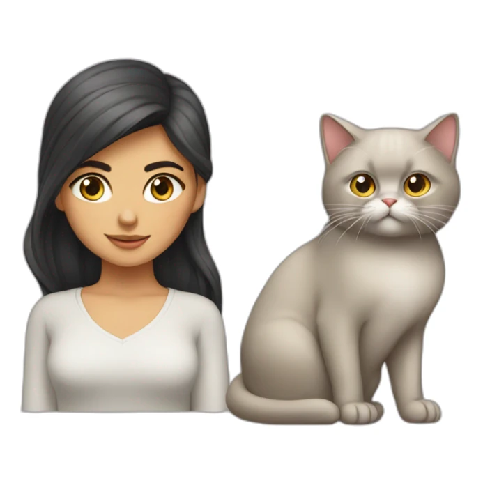 persian girl with cat, annoying sticker