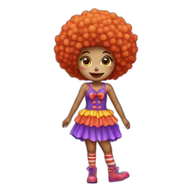 clown girl with afro sticker