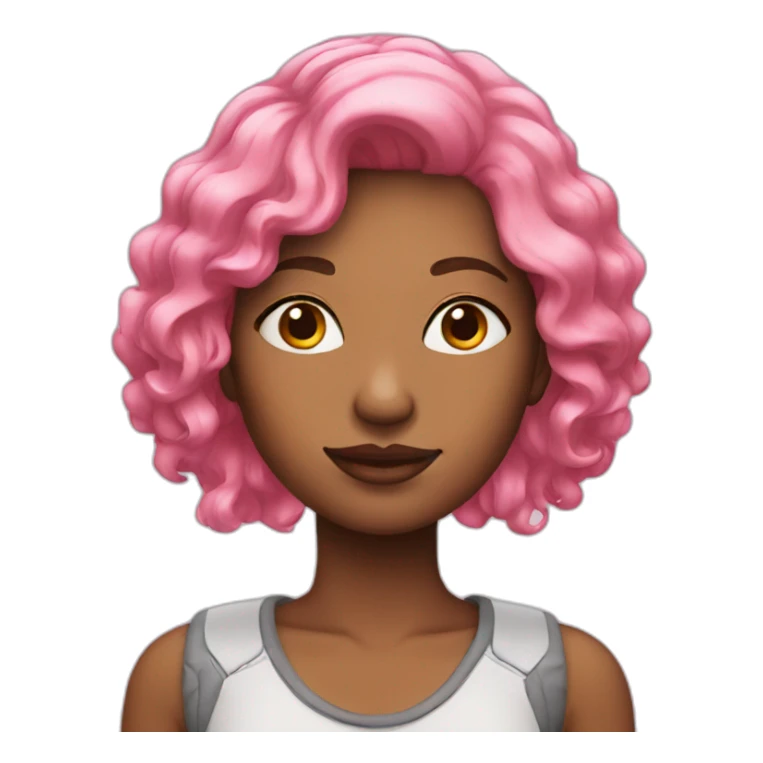 A woman with pink hair sticker