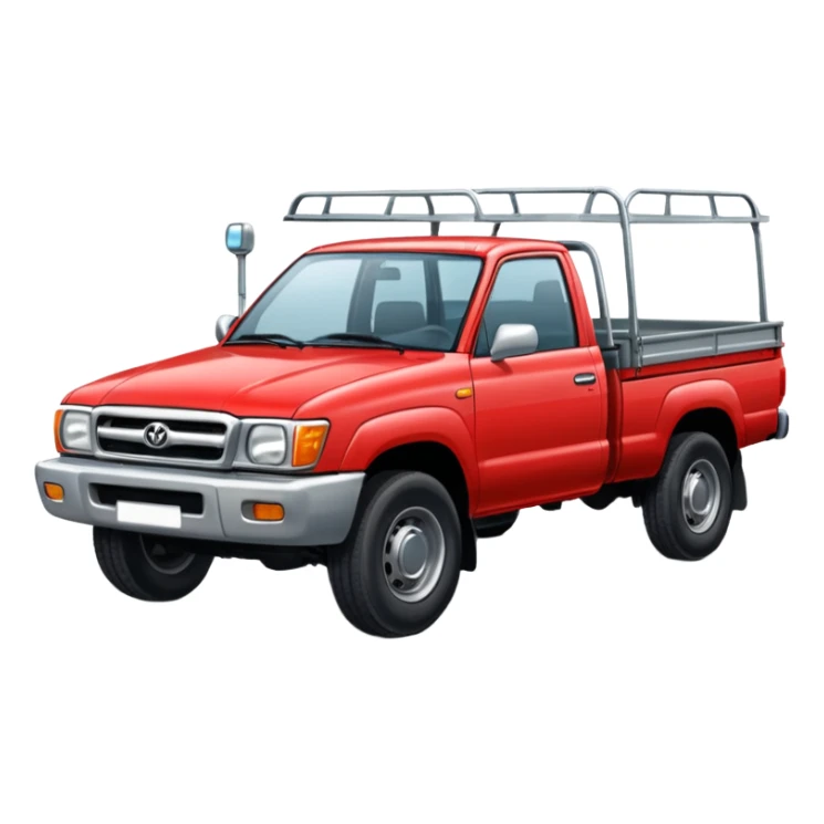 Red 1999 hilux with steel trya sticker