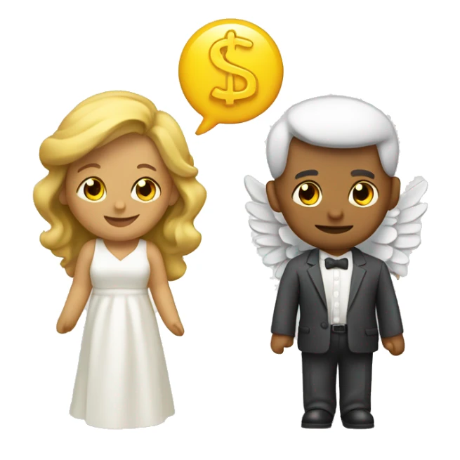 felicidad y dinero angel sticker