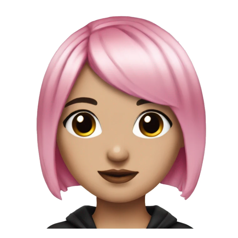 Hyperreal pretty emo girl with pink and black hair sticker