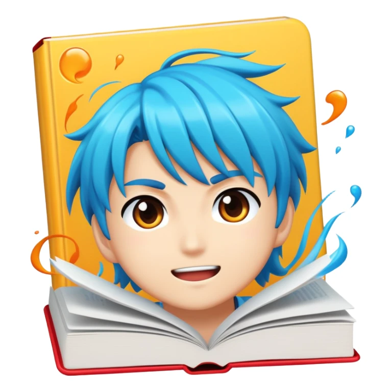 manga book with action cover sticker