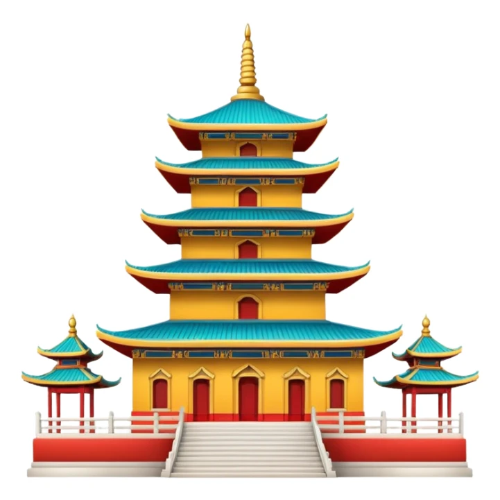 Asian pagoda temple bright colors no text sticker