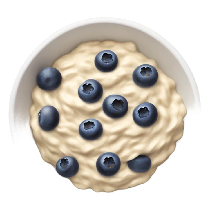 a white oatmeal bowl with some blueberry’s in it sticker