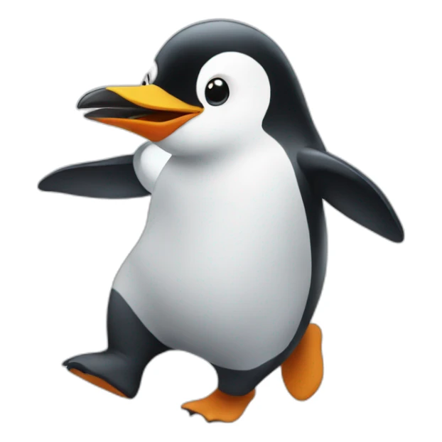 Penguin running with air sticker