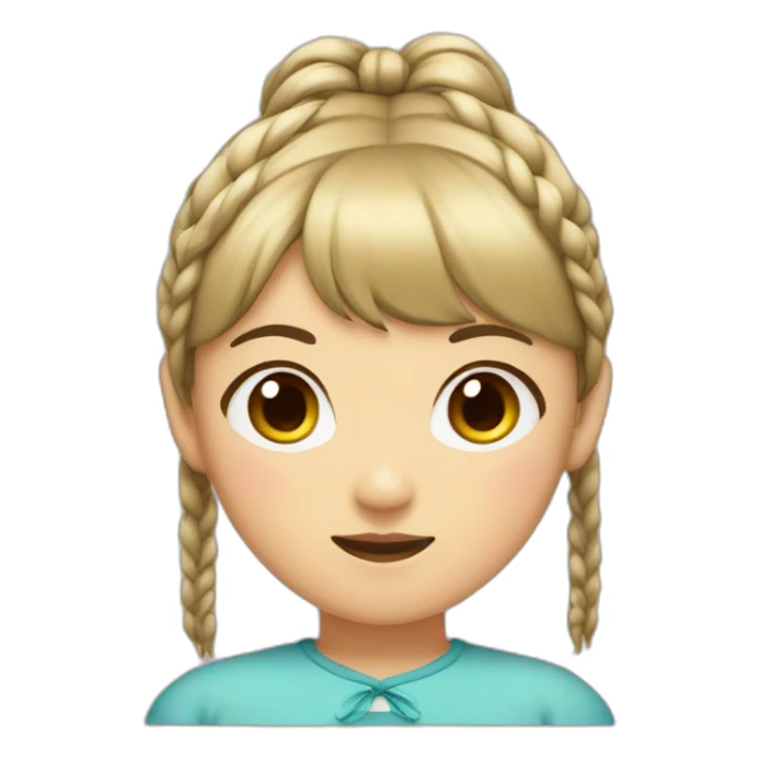 asian girl with pigtails and bangs sticker