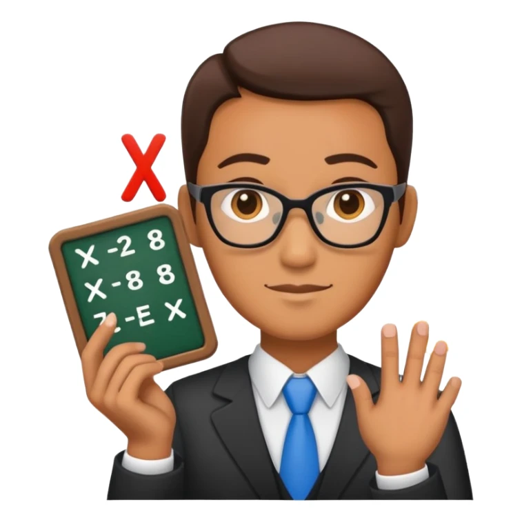 Math teacher with multiplication, addition, subtraction, and division symbols sticker