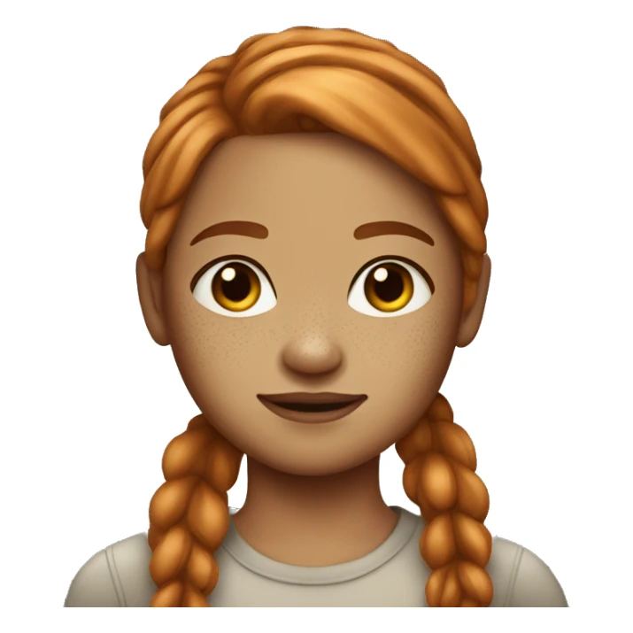 straight hair ginger brown girl with freckles sticker