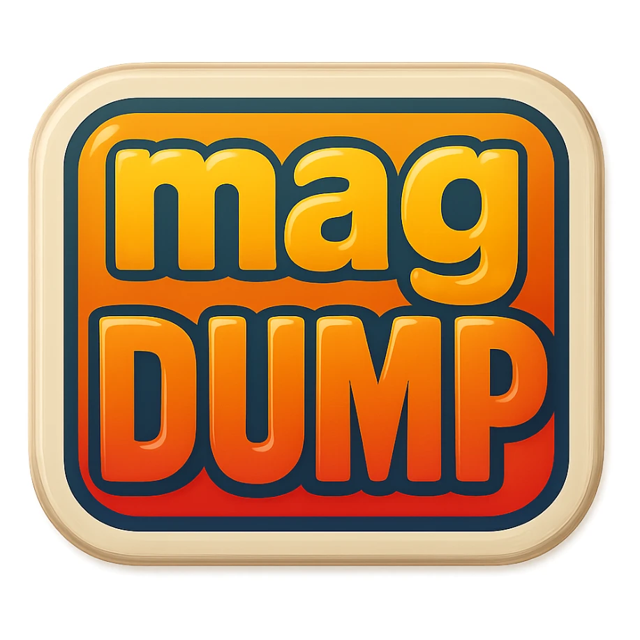 a logo, resembling that of a video tube site, for the text: "mag DUMP" sticker