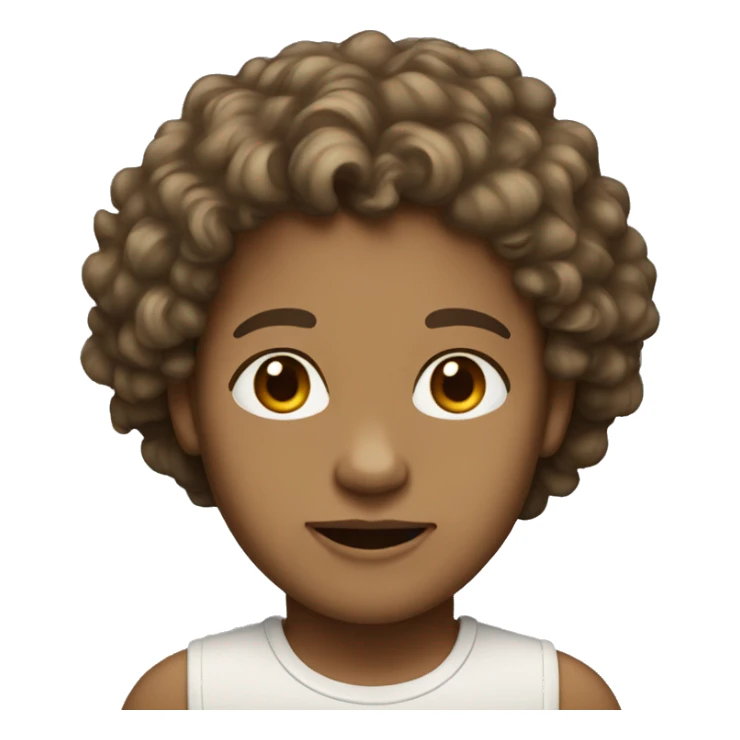 Person, light skin color, wavy/curly hair, brown eyes sticker