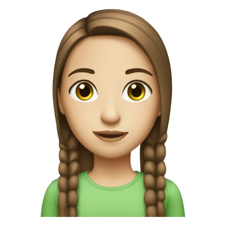 girl with brown straight hair green eyes  sticker