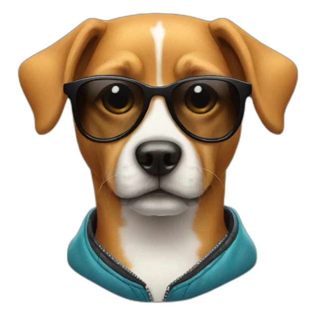 Dog in sunglasses sticker