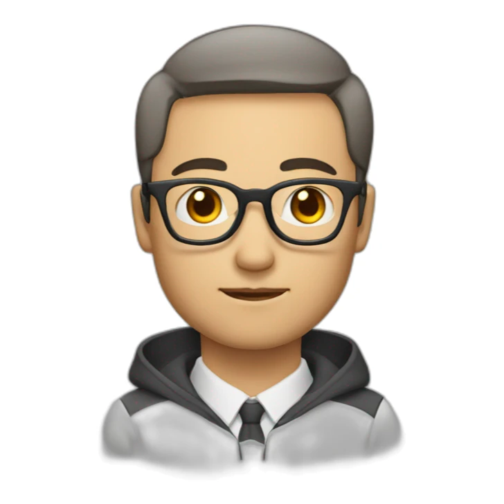 man-glasses-shorthair-teacher-kind-strict-Chinese sticker