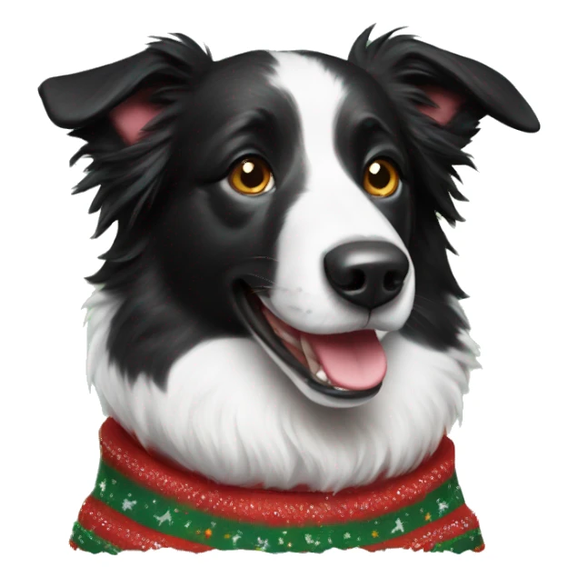 Realistic Border Collie wearing christmas Sweater sticker