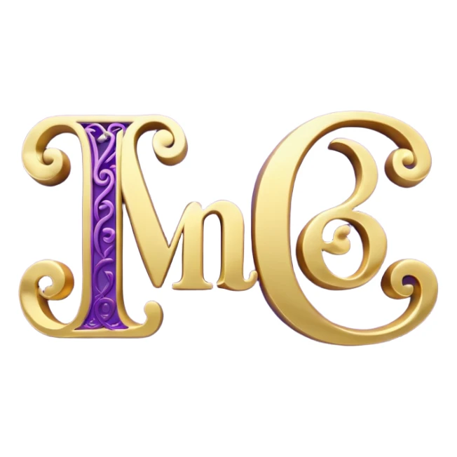 3D text that spells "me" in a shiny purple fancy font  sticker