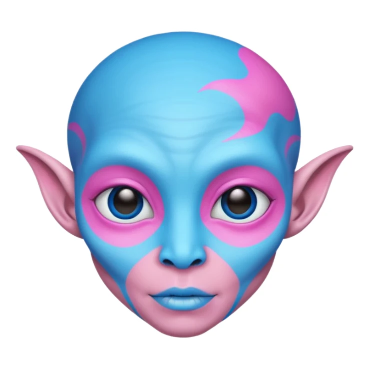 alien living in desert, pink/blue colorful, accessories, just face  sticker