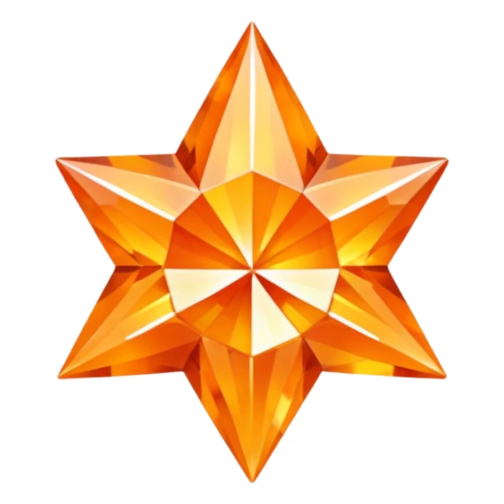orange diamond in the shape of a five-pointed star sticker