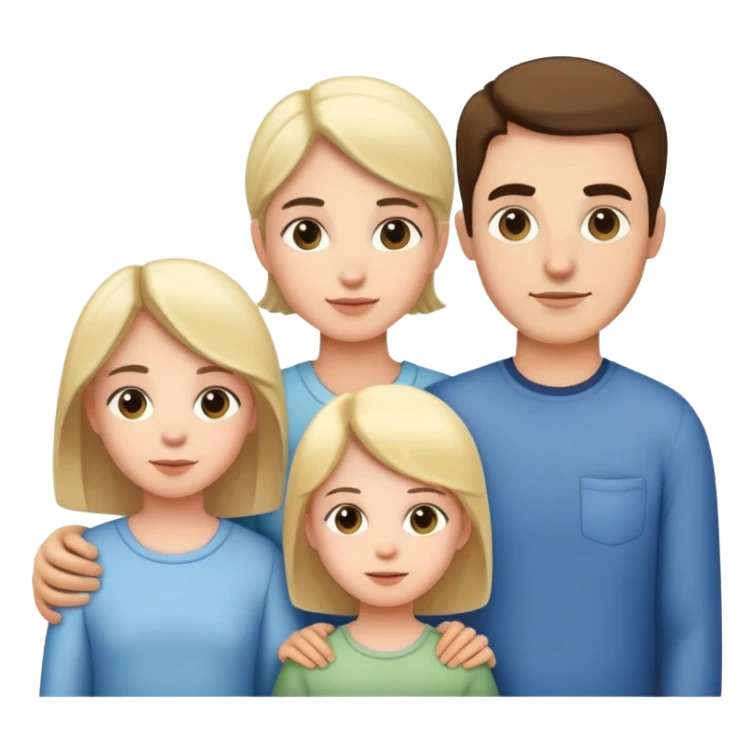 family with mother, father, brother and sister sticker