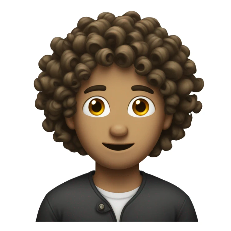 curly hair man with "NTH" floating above sticker