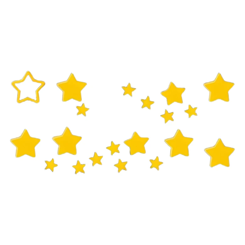 5 golden stars rating, perfect score sticker