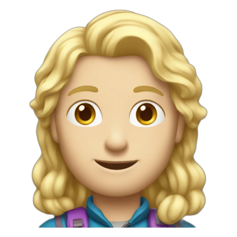 data nerd alpinist with blond hair sticker