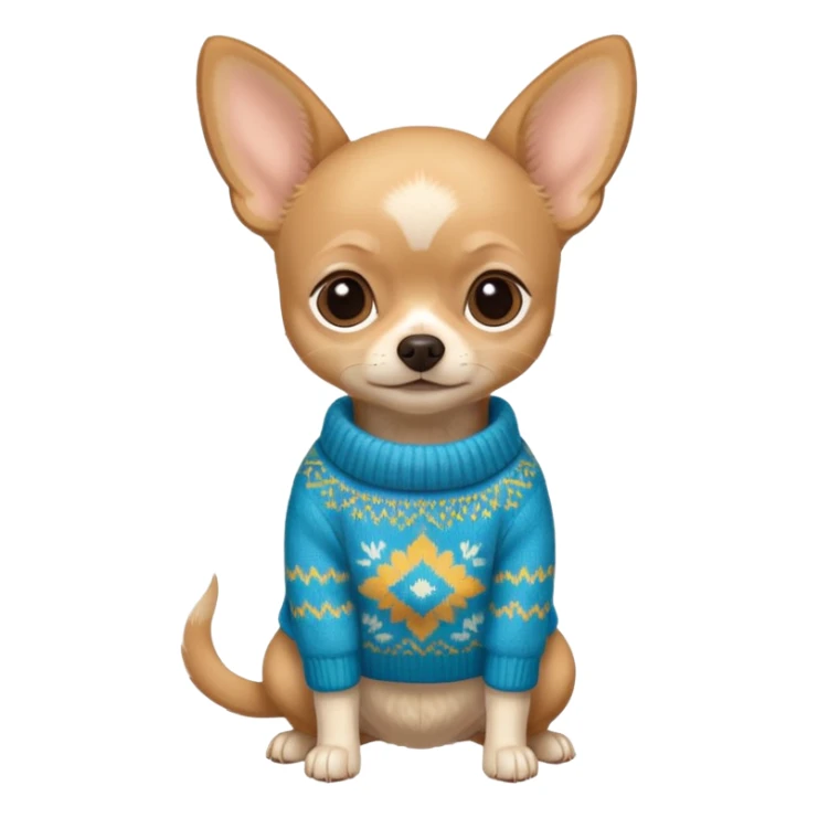 Tan chihuahua wearing a sweater sticker