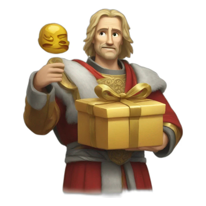 Vladimir the Great giving a gift sticker