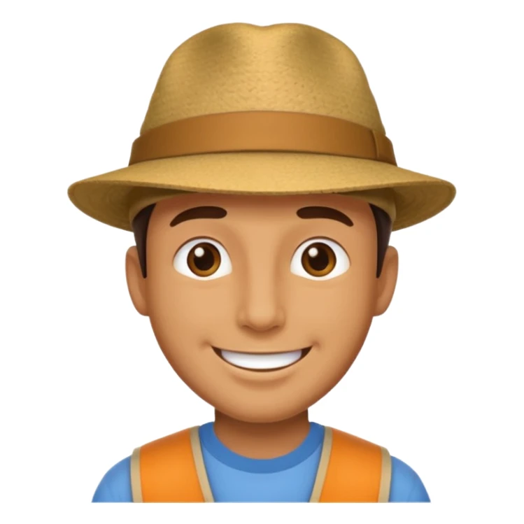 happy solo male in hat sticker