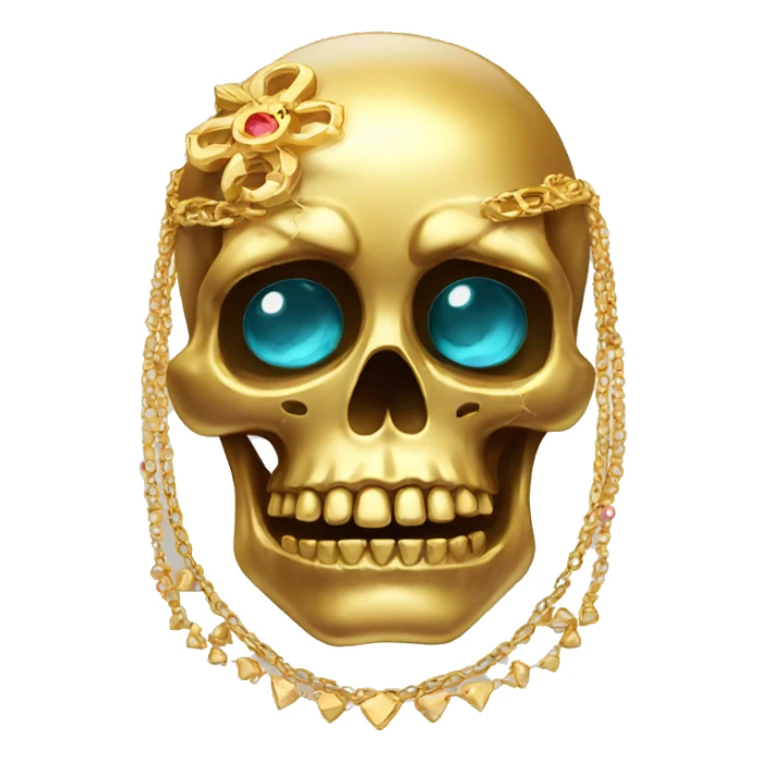 golden skull with jewelry sticker