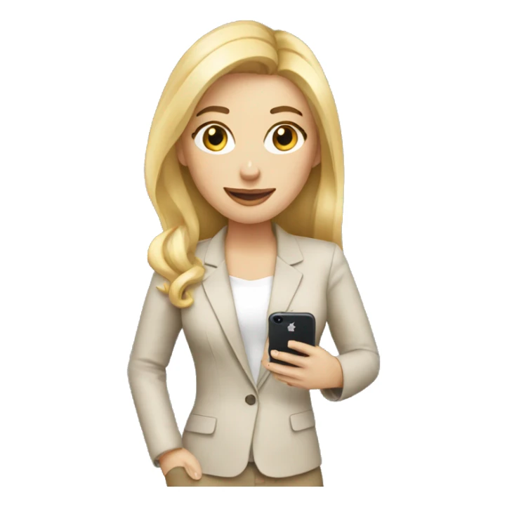 A social media manager female blonde with a iphone in hand sticker