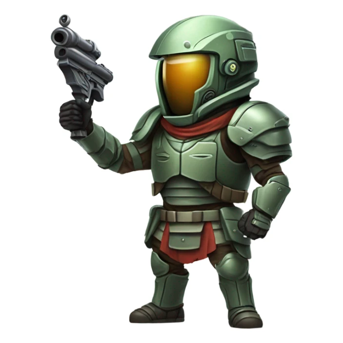 Martian military Overlord with rifle, full body sticker
