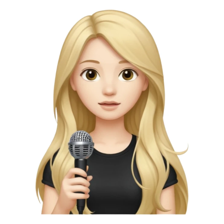 Singer Young woman – long hair, around 20s, holding microphone close sticker