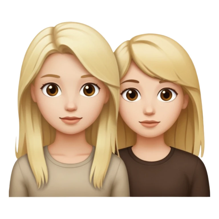 Blonde haired girl next to a brunette girl sticker