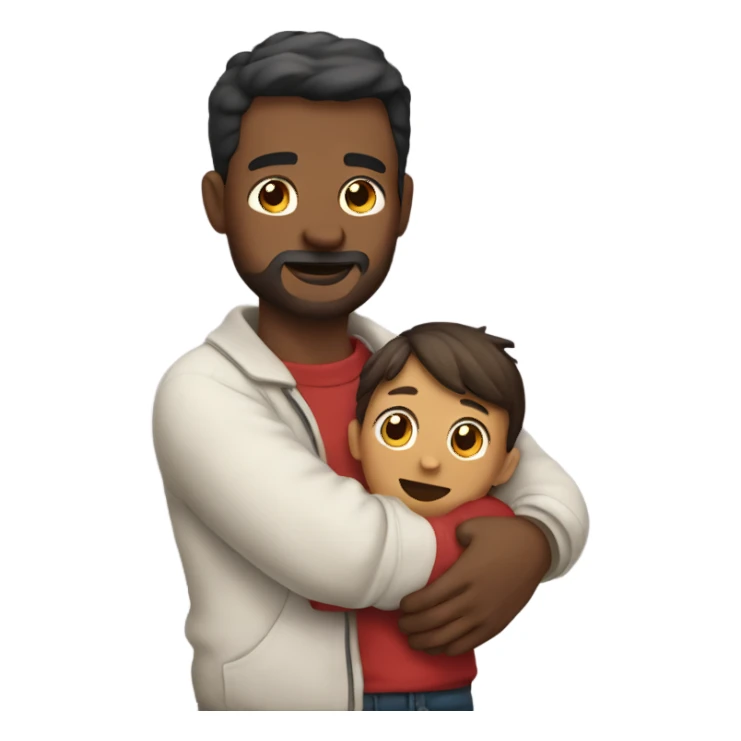 Father holds his heart in his arm sticker