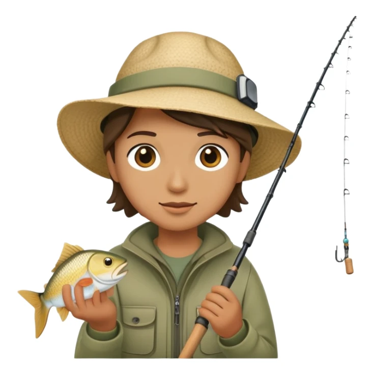 person fishing sticker