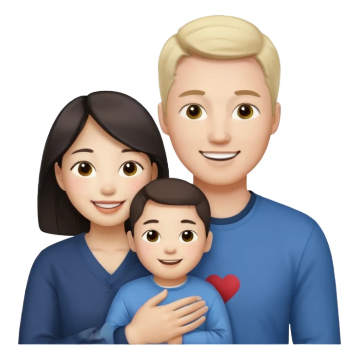 family emoji 3 people korean x white amwf sticker