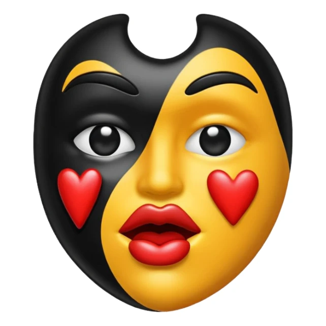 Kiss sign in black sticker