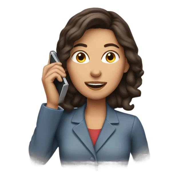 Brunette Woman talking on cell phone sticker