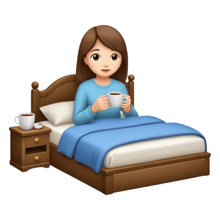 Girl coffee and comfy bed  sticker