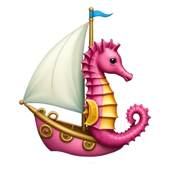 Rosa seahorse with a sail sticker