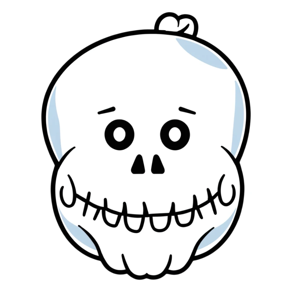happy emoji with skull eyes sticker