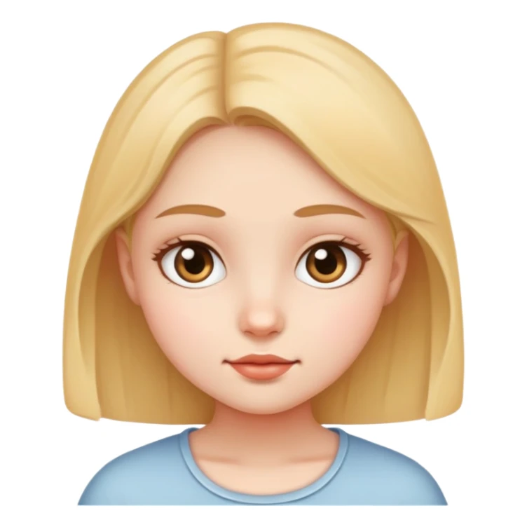 girl with narrow small eyes and big round face sticker