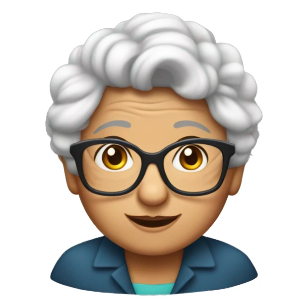 Abuela joven con ondas en el pelo y lentes sticker