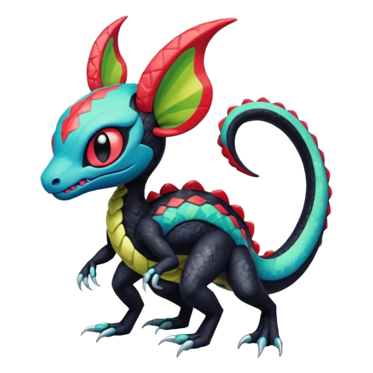 Colorful Exotic Meloetta-Salandit-Venom-Stitch-Fakémon-creature-hybrid sticker